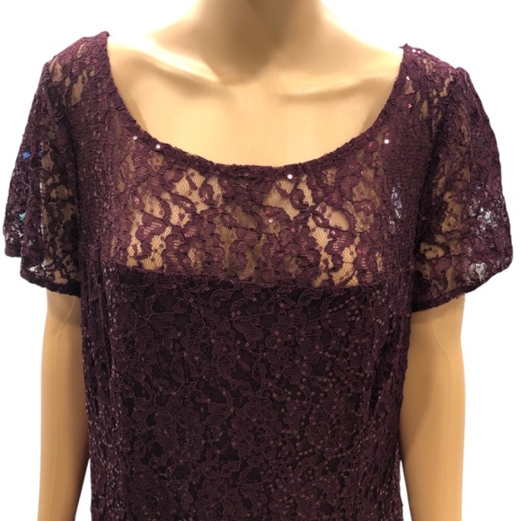 SL Fashions Sequined Lace MIDI Dress size 18 - Picture 5 of 14